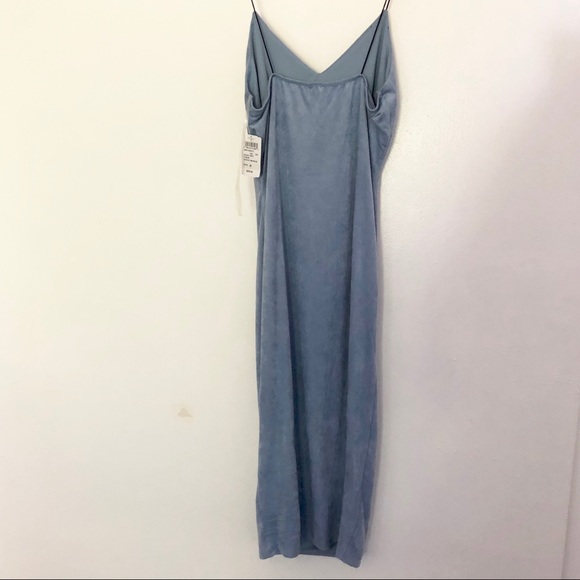 Light Blue Midi Suede Dress - Picture 3 of 3